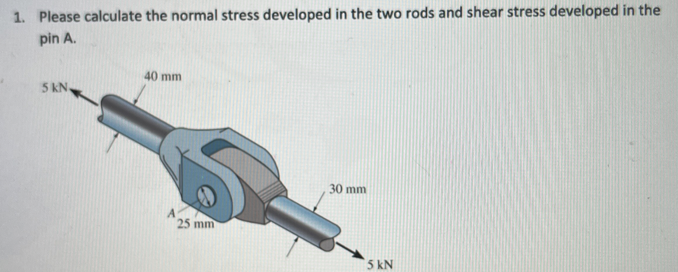 Please calculate the normal stress developed in