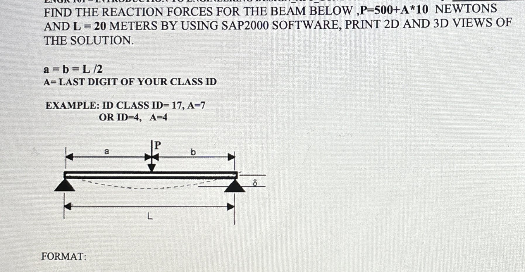 FIND THE REACTION FORCES FOR THE BEAM BELOW, P =