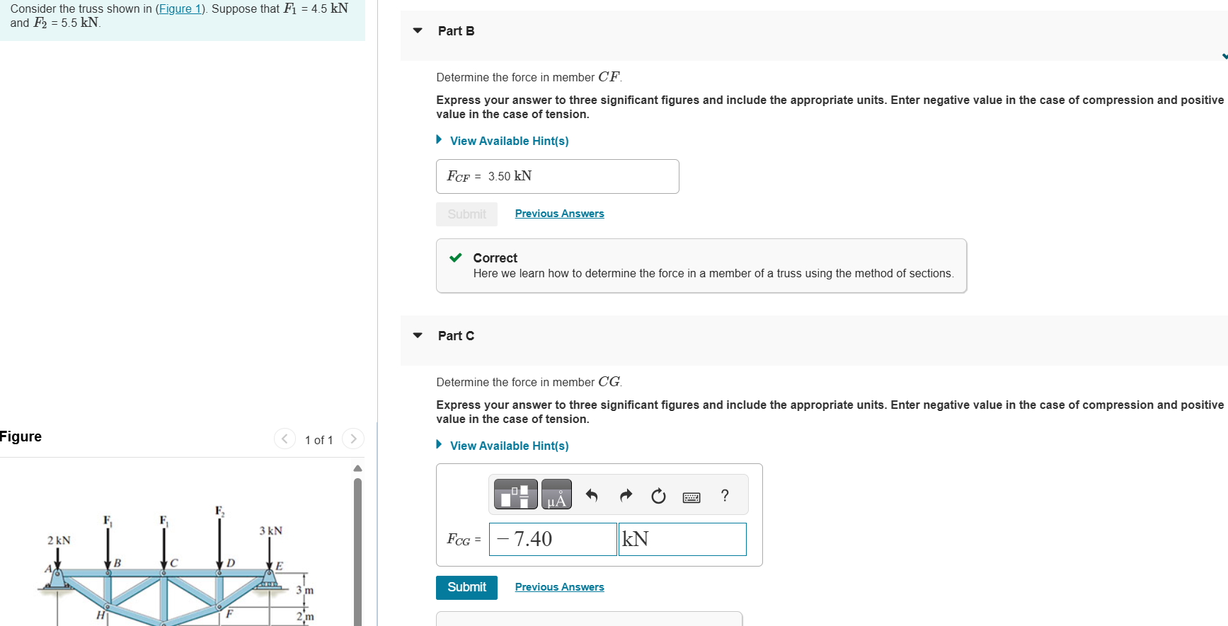 Consider the truss shown in ( Figure 1 ) .