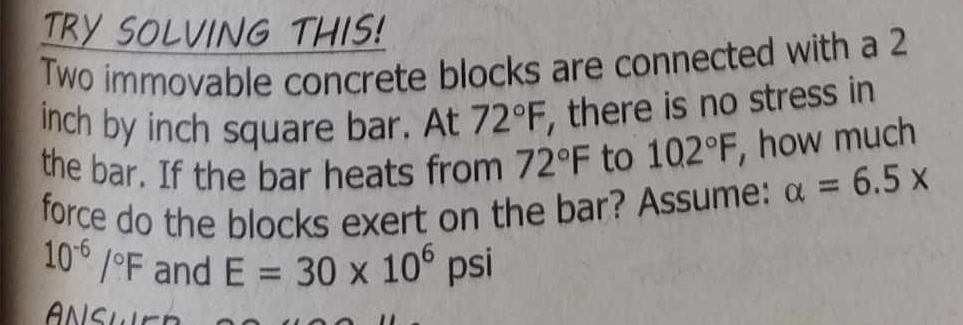TRY SOLVING THIS! Two immovable concrete blocks