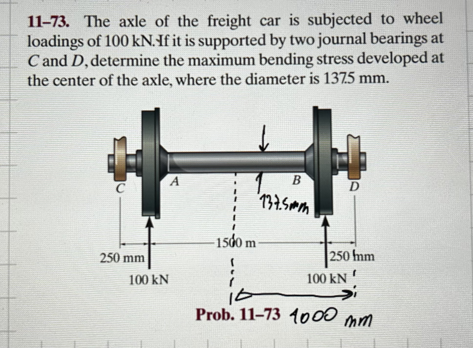 1 1 - 7 3 . The axle of the freight car is