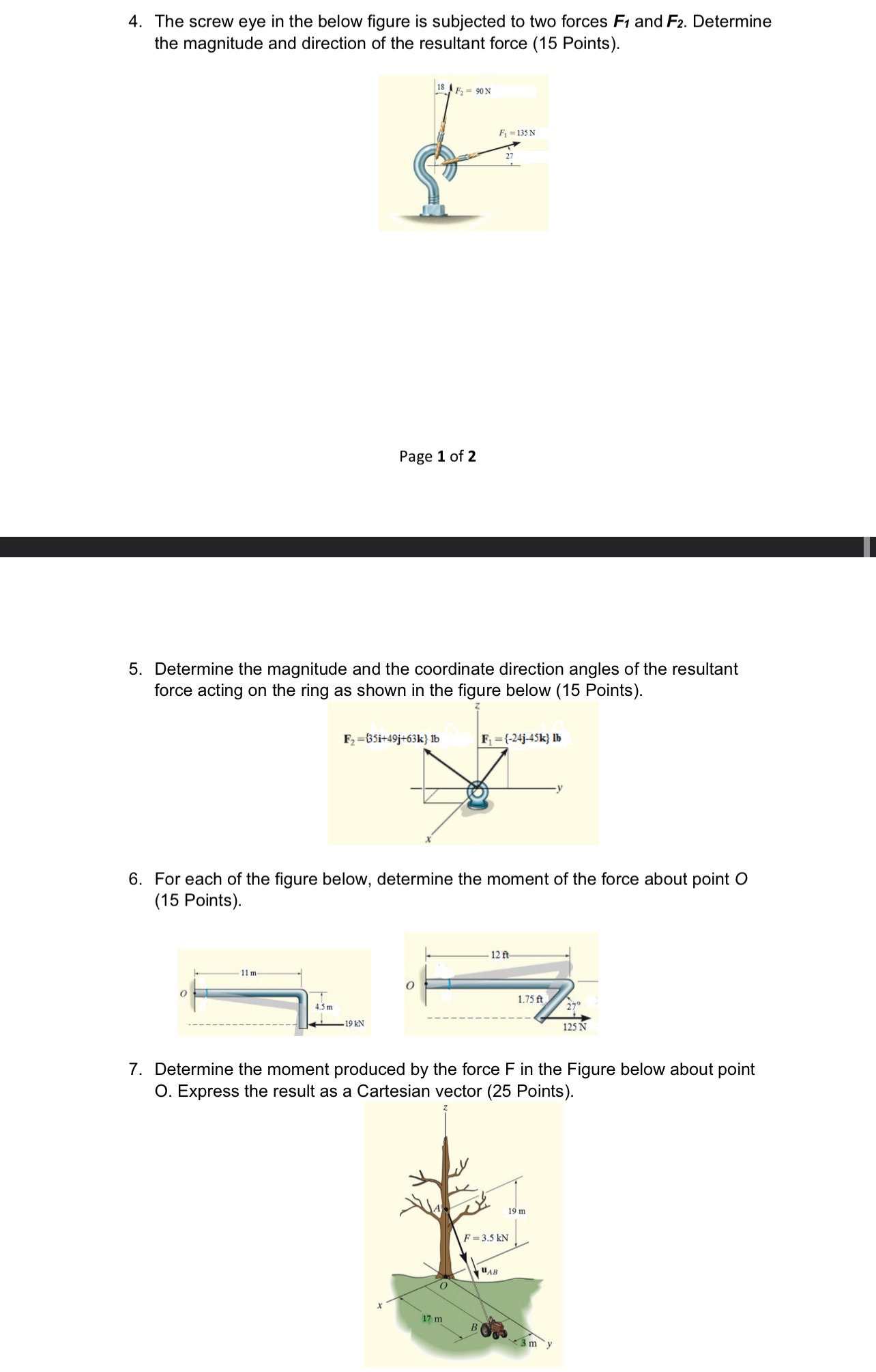 Determine the magnitude and the coordinate