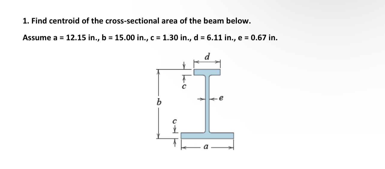 Find centroid of the cross - sectional area of