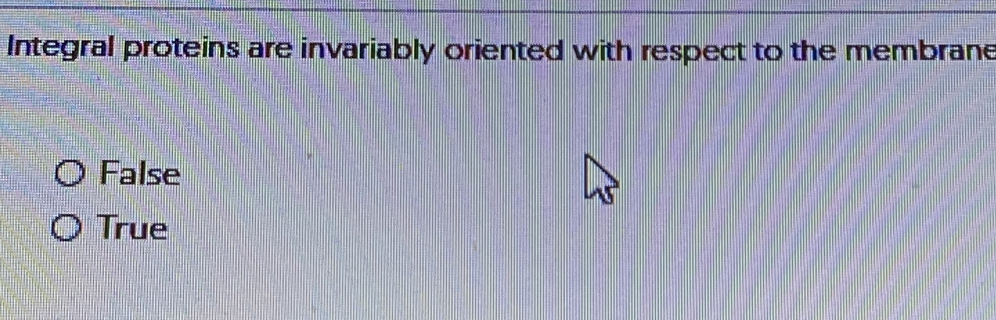 Integral proteins are invariably oriented with