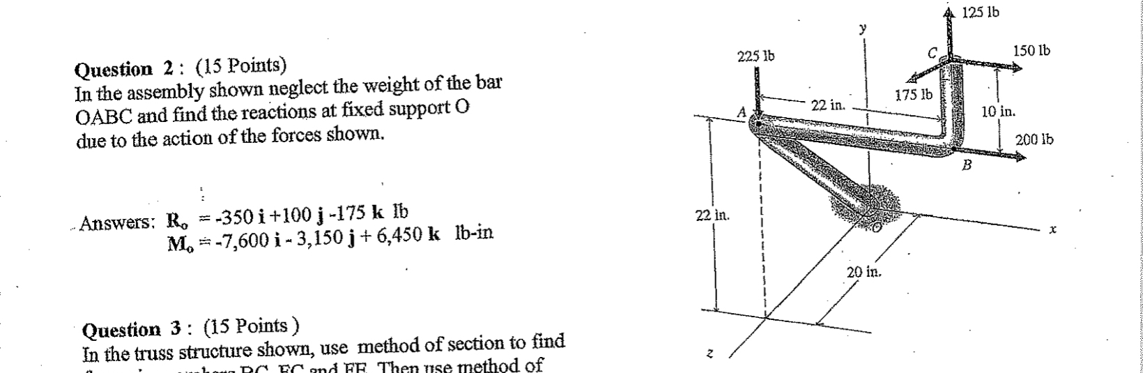 Question 2 : ( 1 5 Points ) In the assembly shown