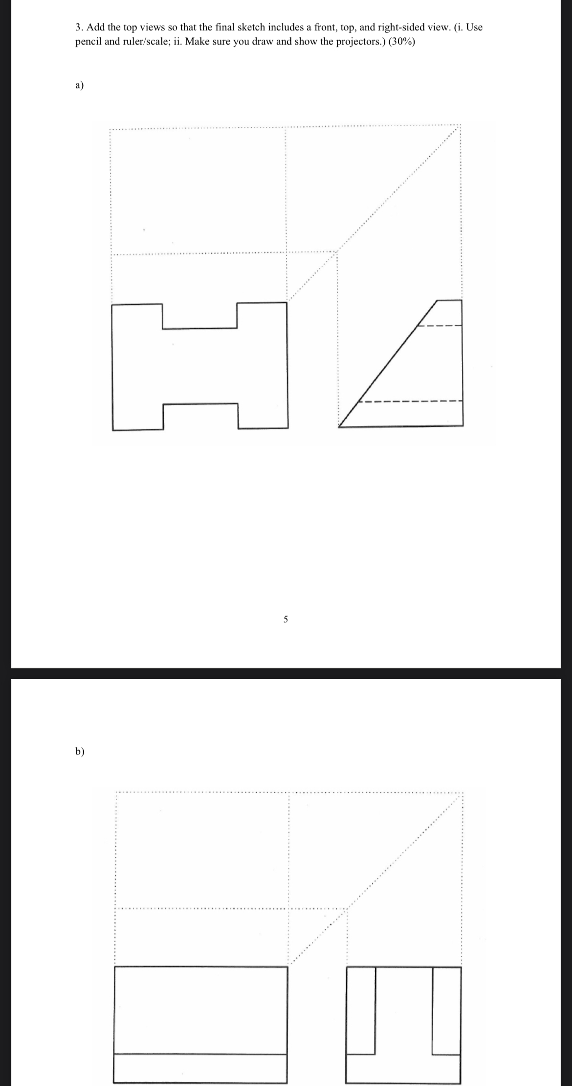 Add the top views so that the final sketch