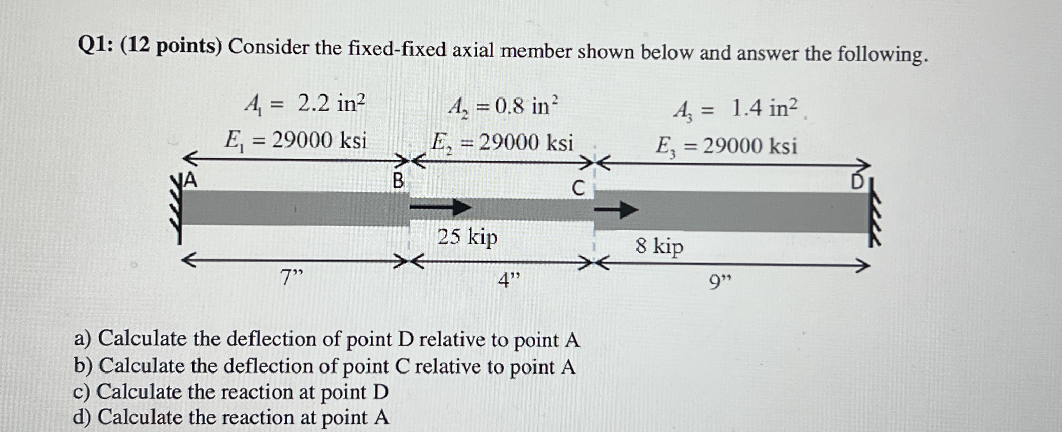Q 1 : ( 1 2 points ) Consider the fixed - fixed
