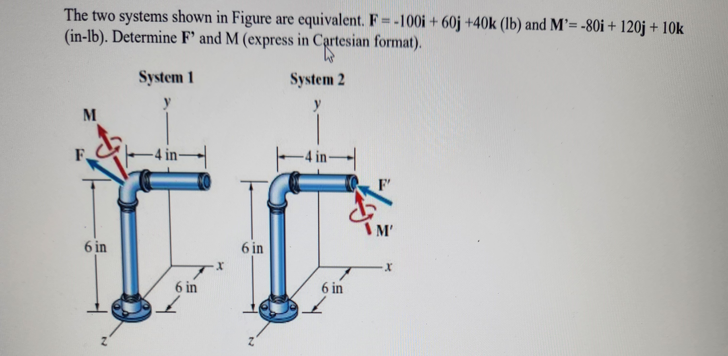 The two systems shown in Figure are equivalent. F