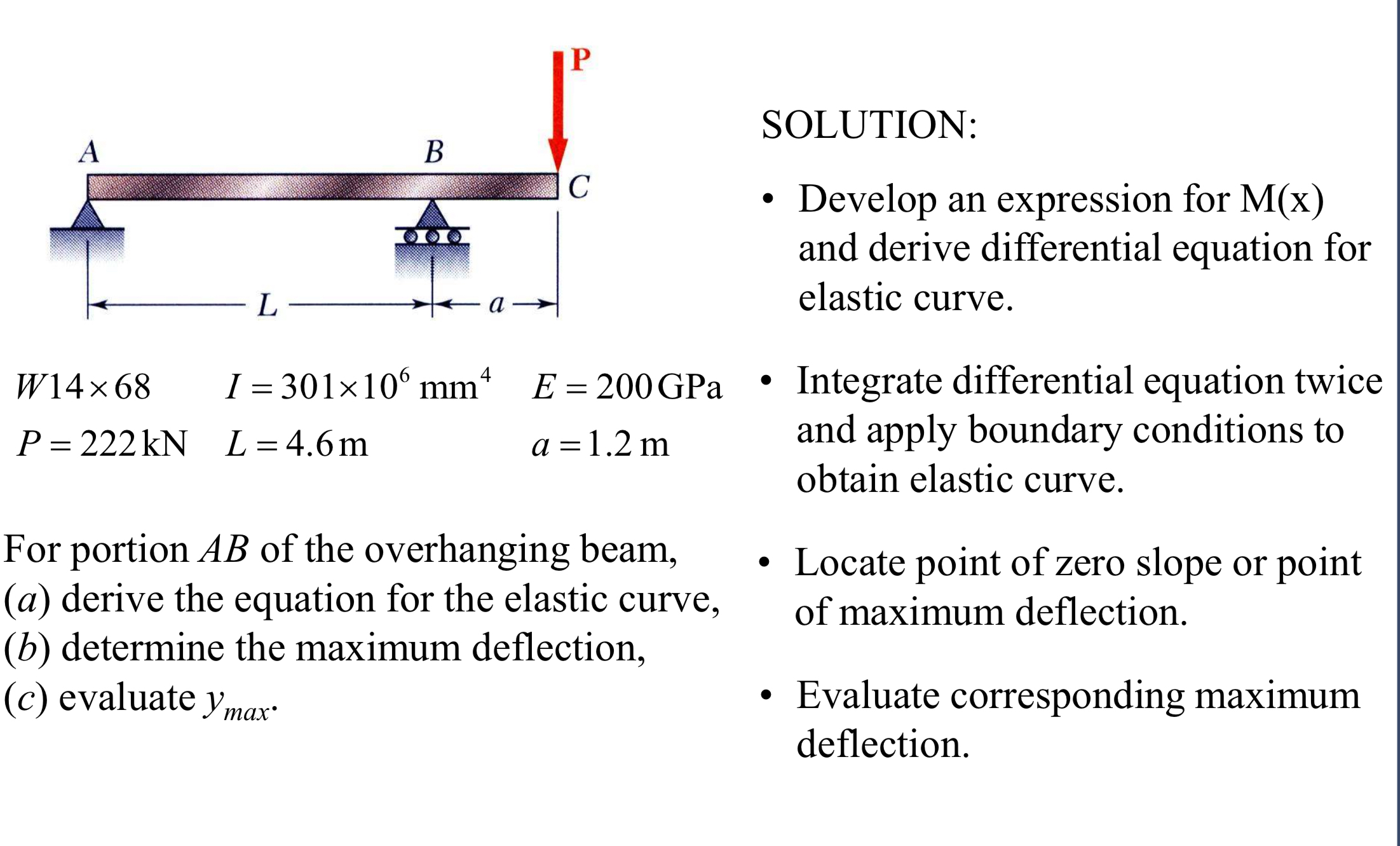 SOLUTION: Develop an expression for M ( x ) and
