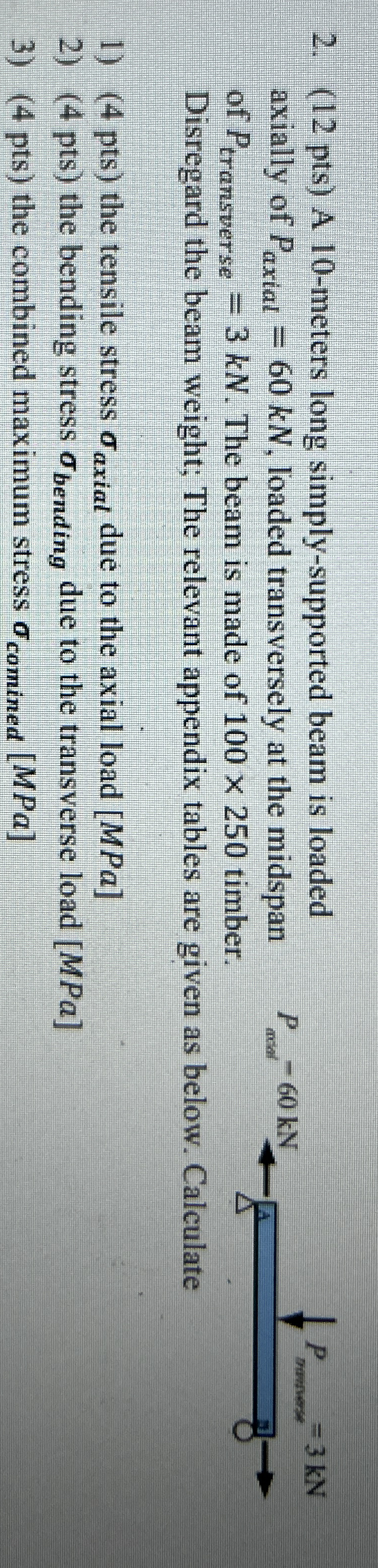 ( 1 2 pts ) A 1 0 - meters long simply -