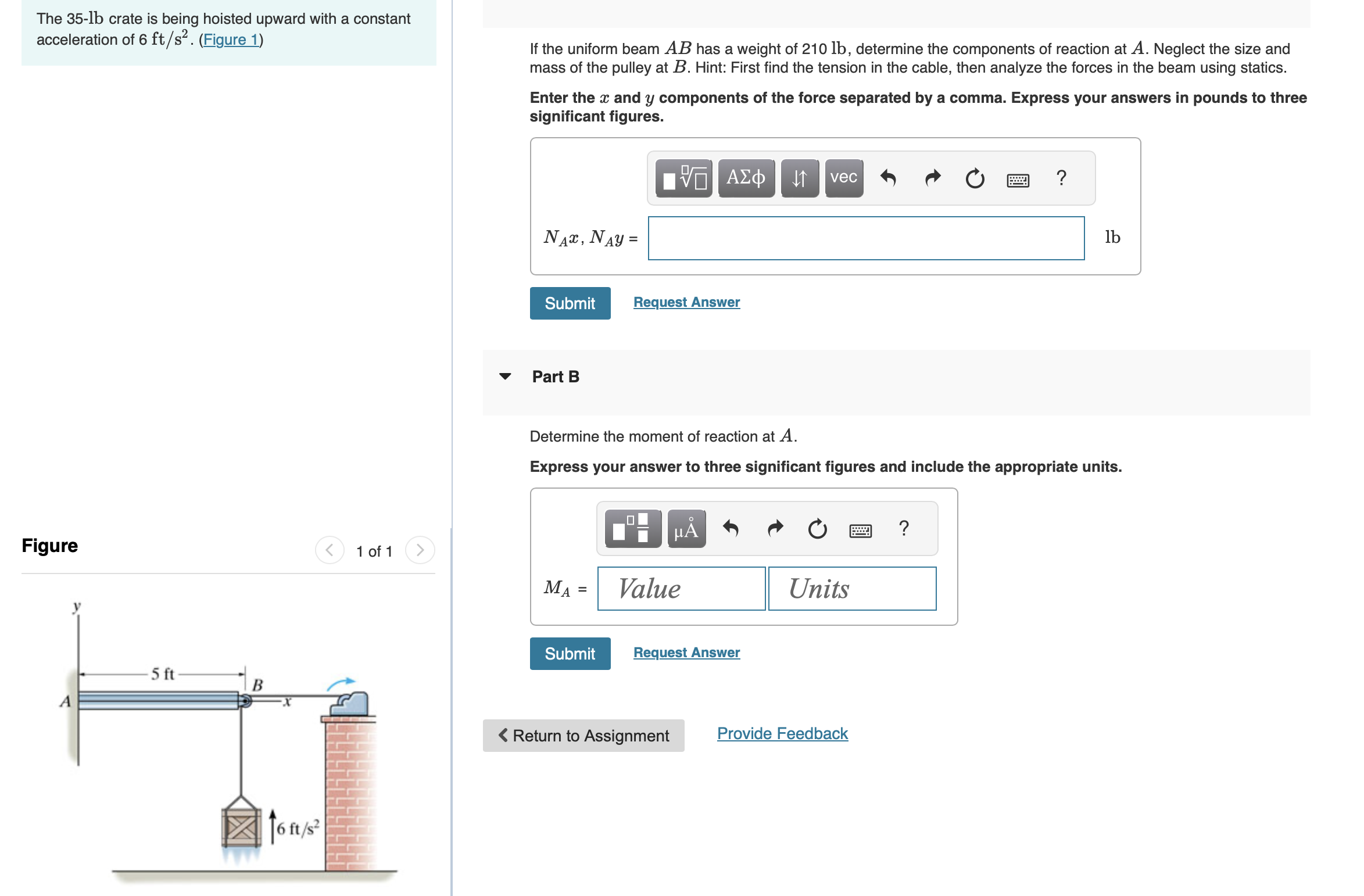 The 3 5 - l b crate is being hoisted upward with