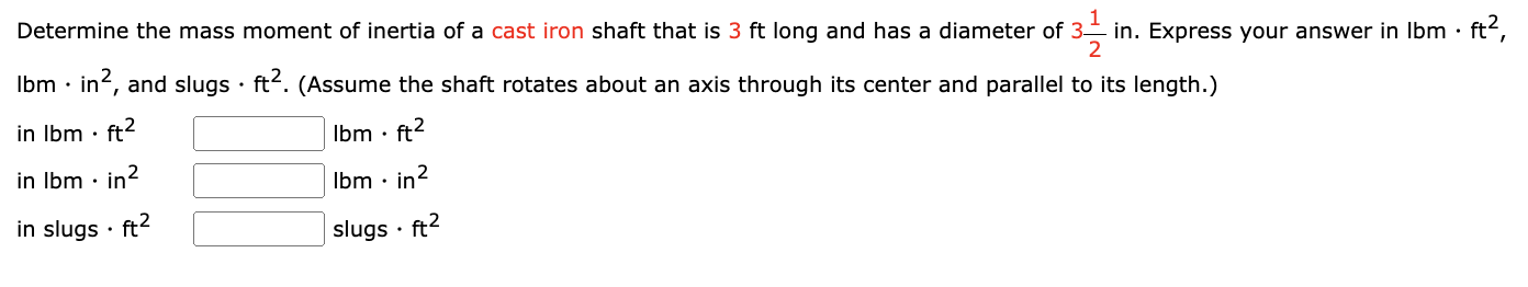 Determine the mass moment of inertia of a cast