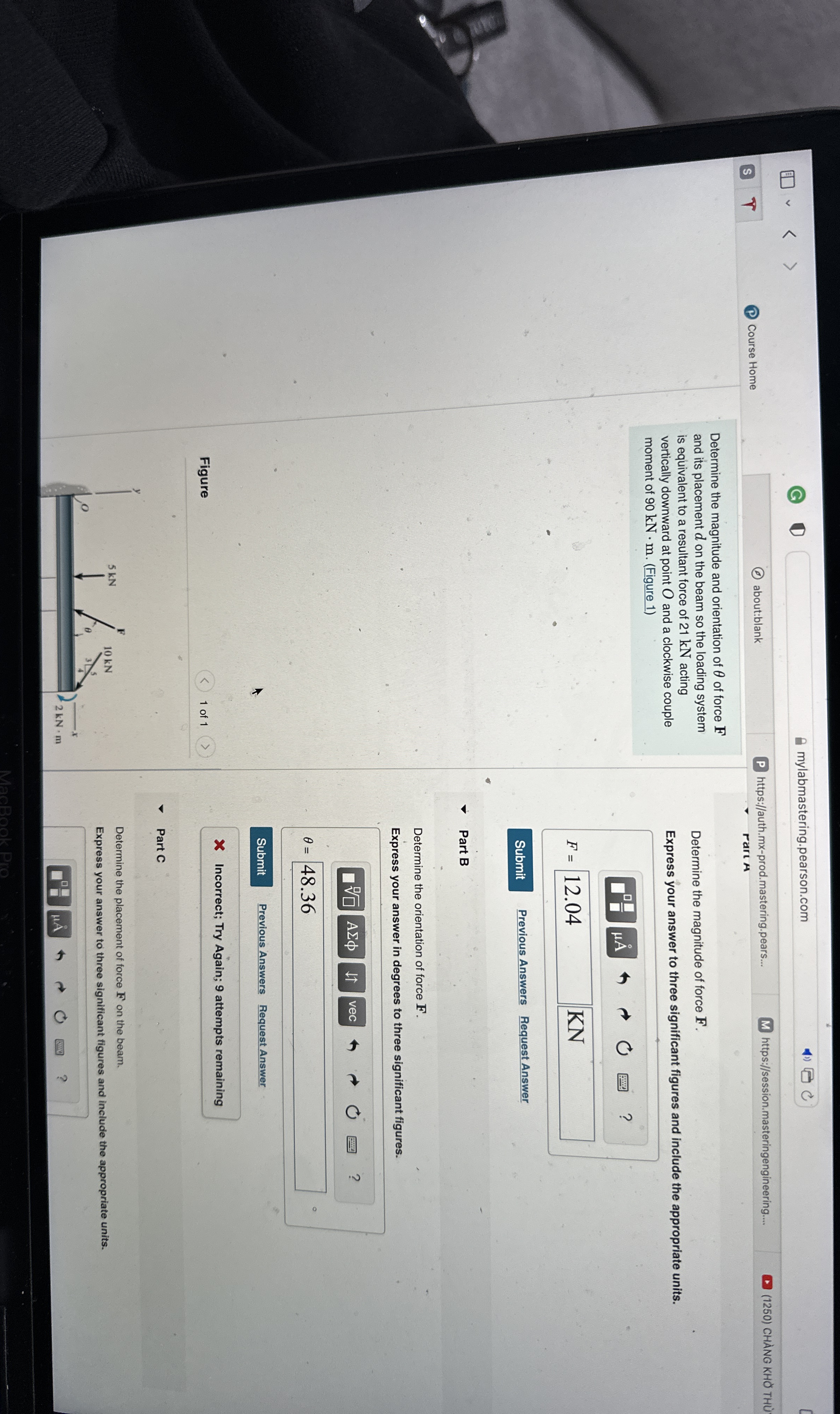 rart A Determine the magnitude and orientation of
