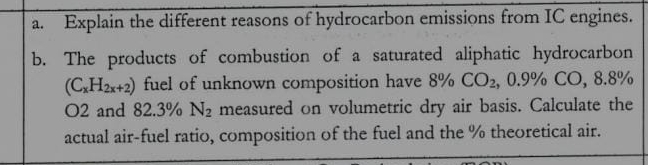a . Explain the different reasons of hydrocarbon