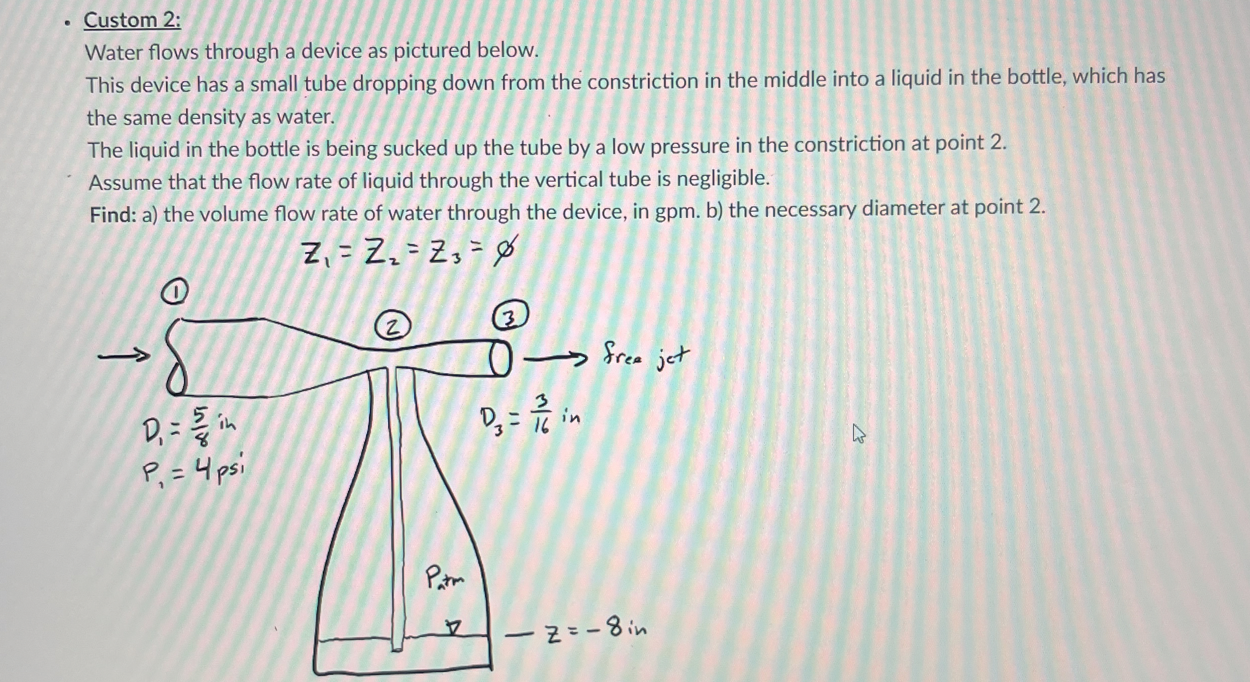 Custom 2 : Water flows through a device as