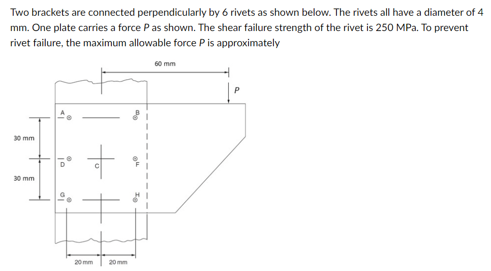 Two brackets are connected perpendicularly by 6