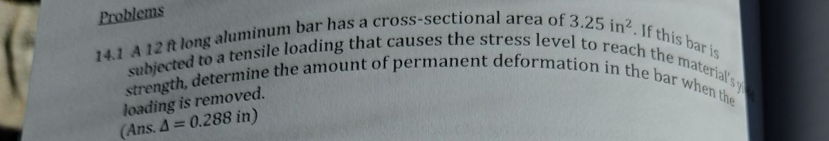 A 1 2 ft long aluminum bar has a cross -