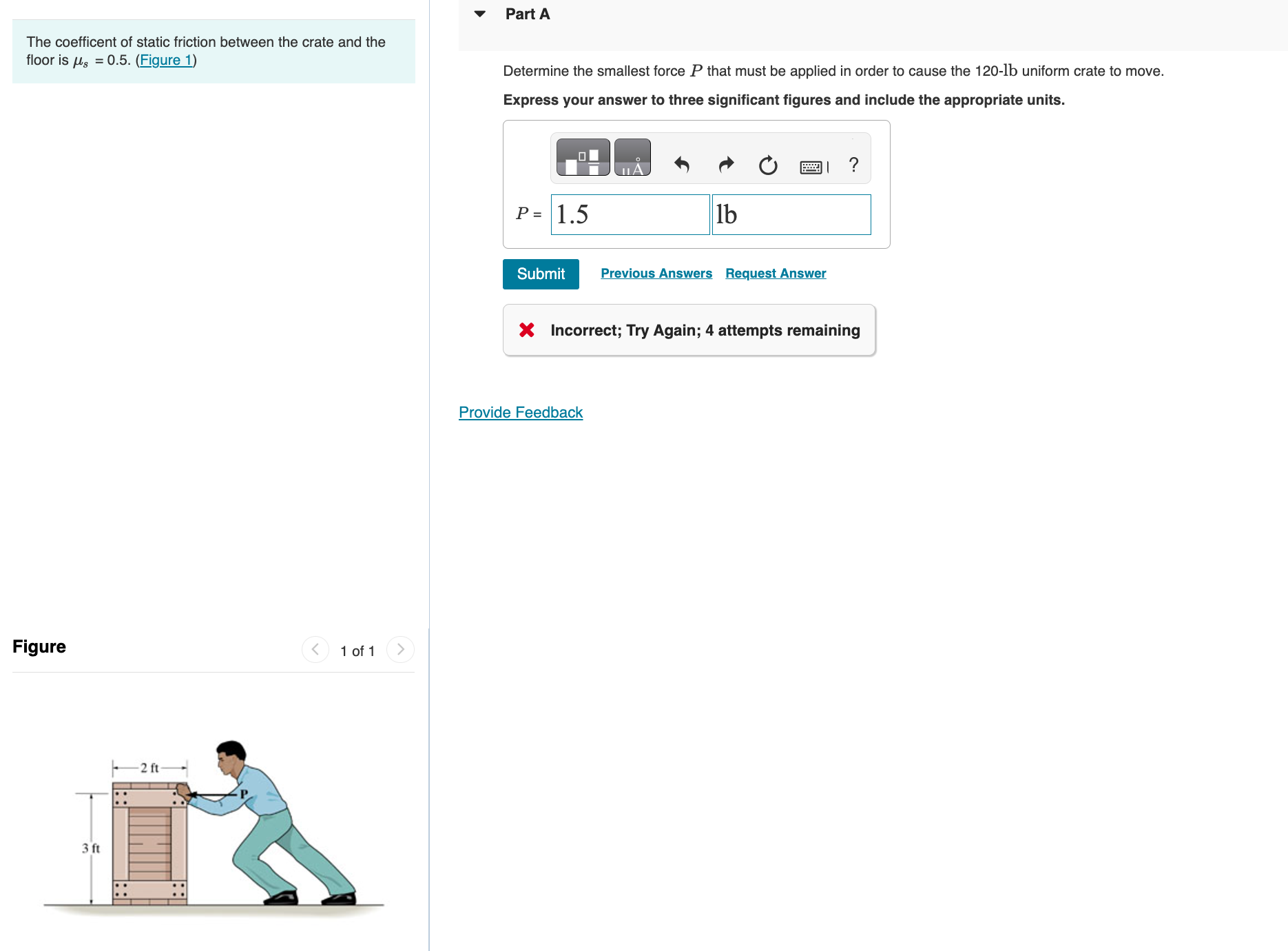 The coefficent of static friction between the