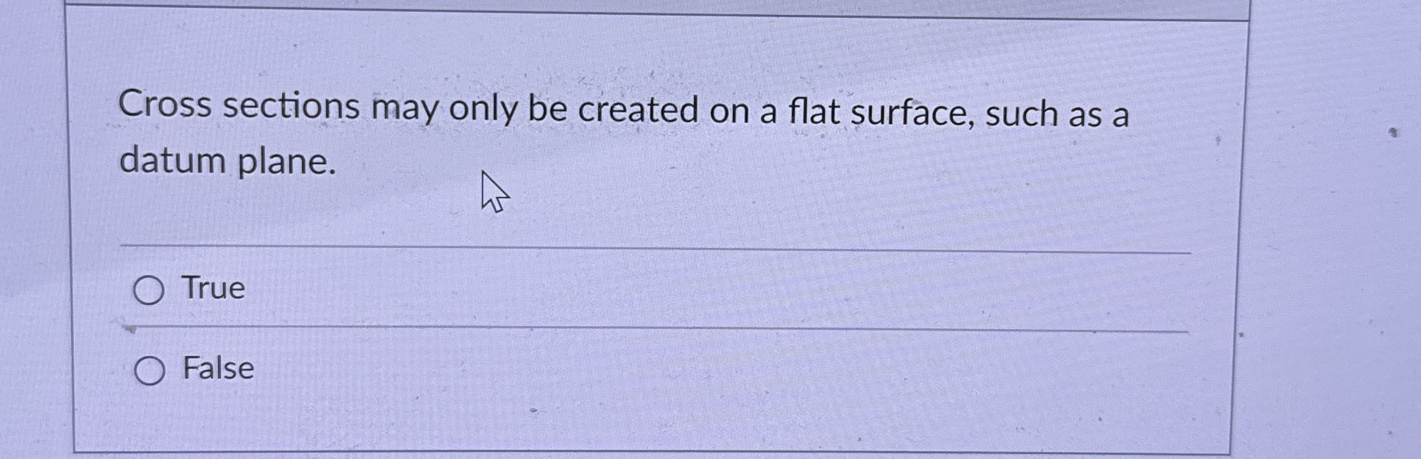 Cross sections may only be created on a flat