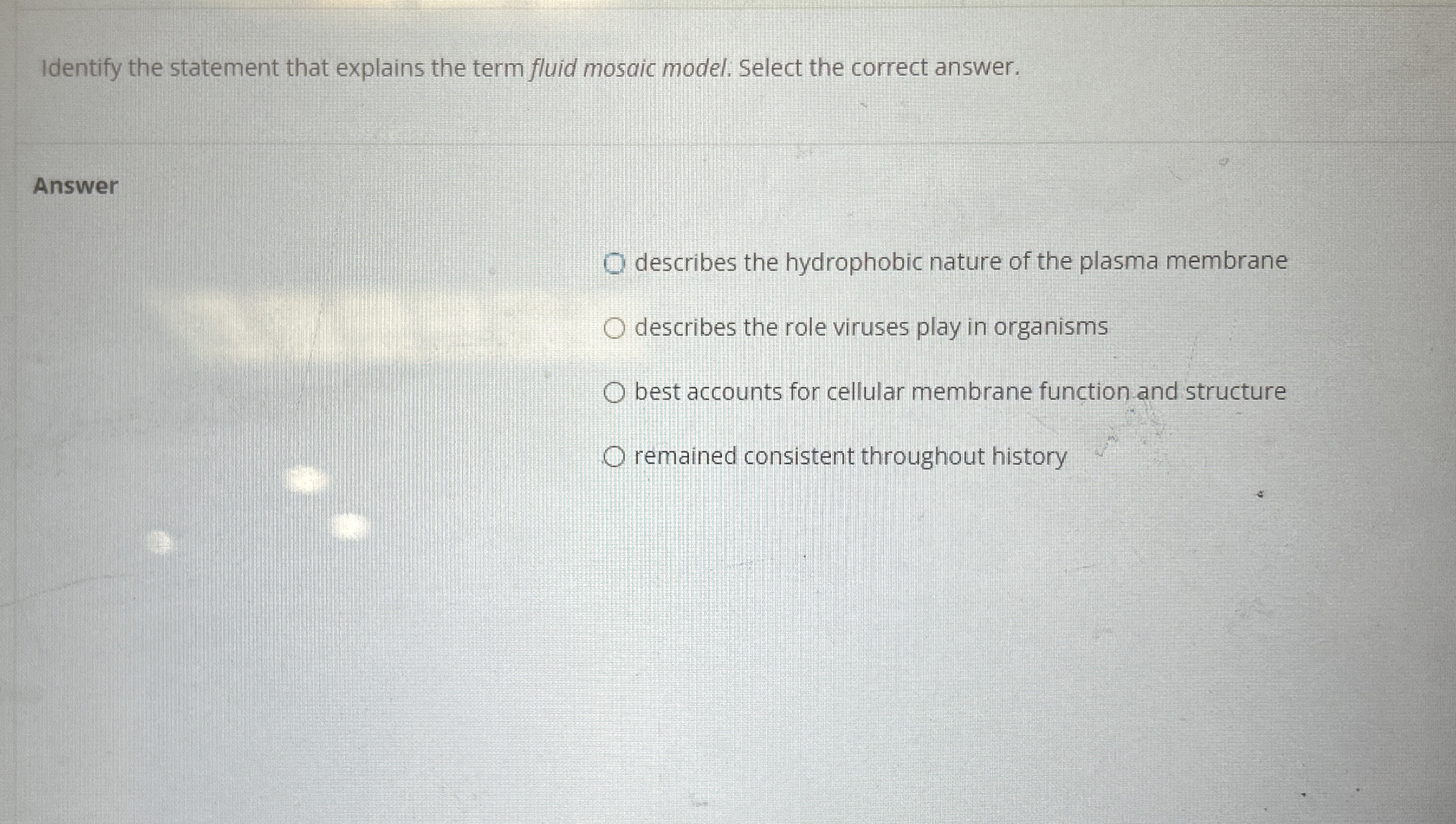 Identify the statement that explains the term