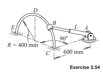 A hydraulic piston in arm AB Exercise 2 . 5 4