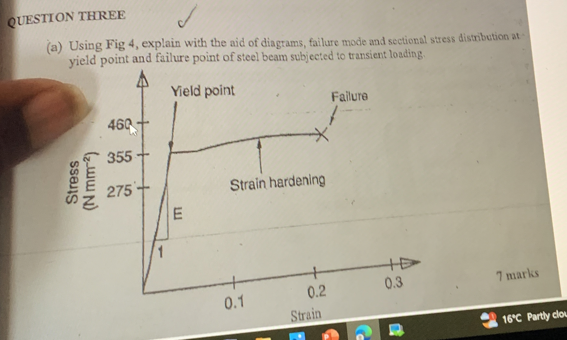 QUESTION THREE ( a ) Using Fig 4 , explain with