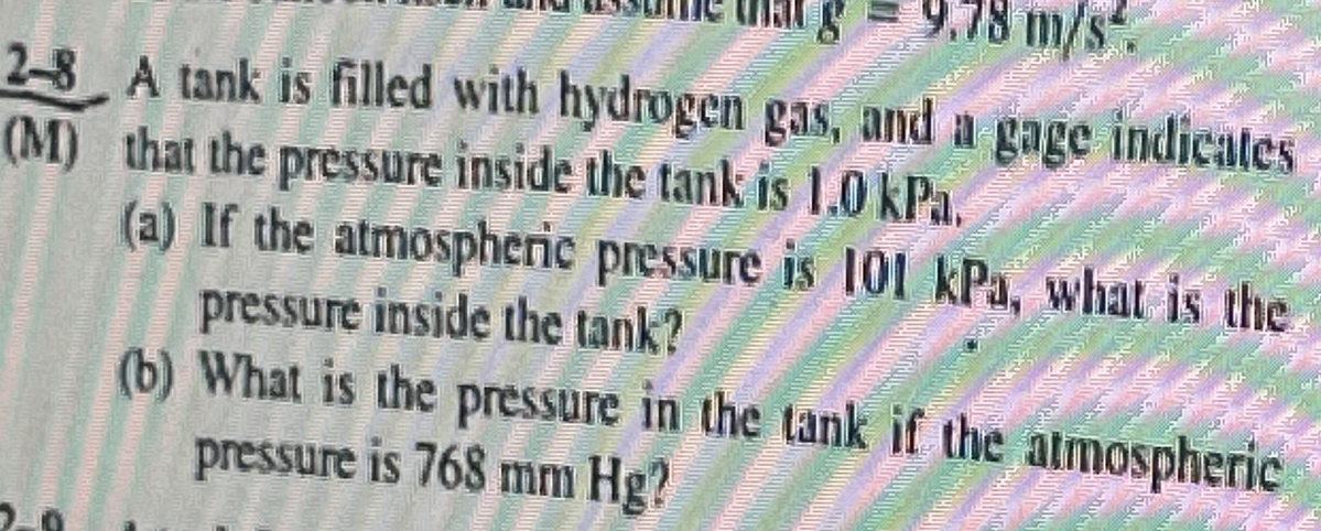 2 - 8 A tank is filled with hydrogen gas, and a