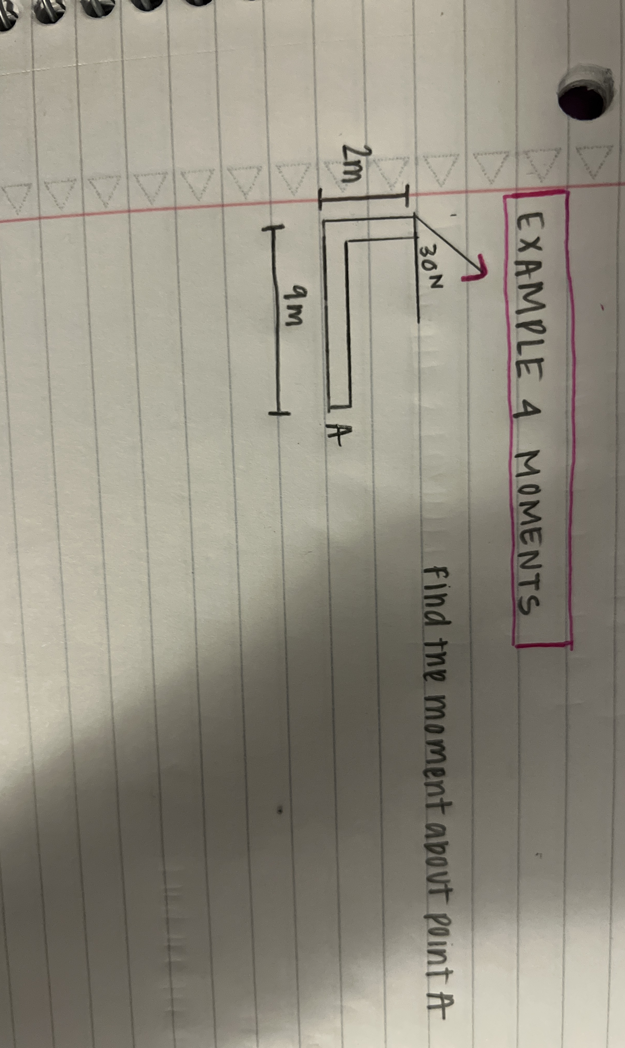 EXAMPLE 4 MOMENTS Find the moment about point A