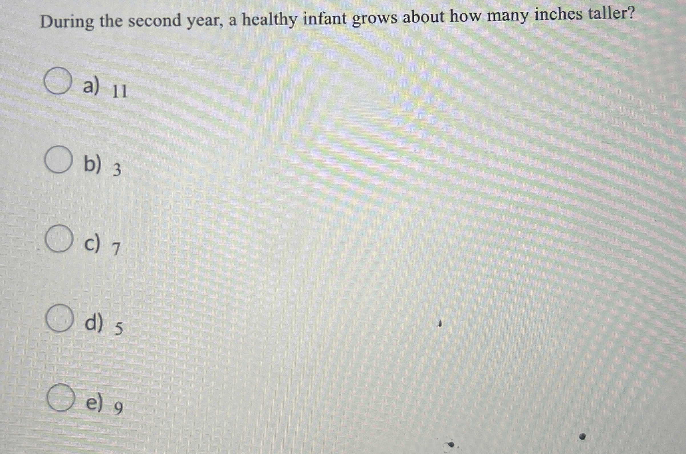 During the second year, a healthy infant grows