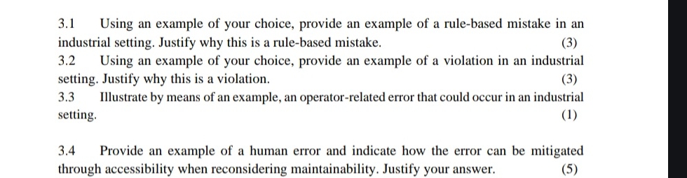 3 . 1 Using an example of your choice, provide an