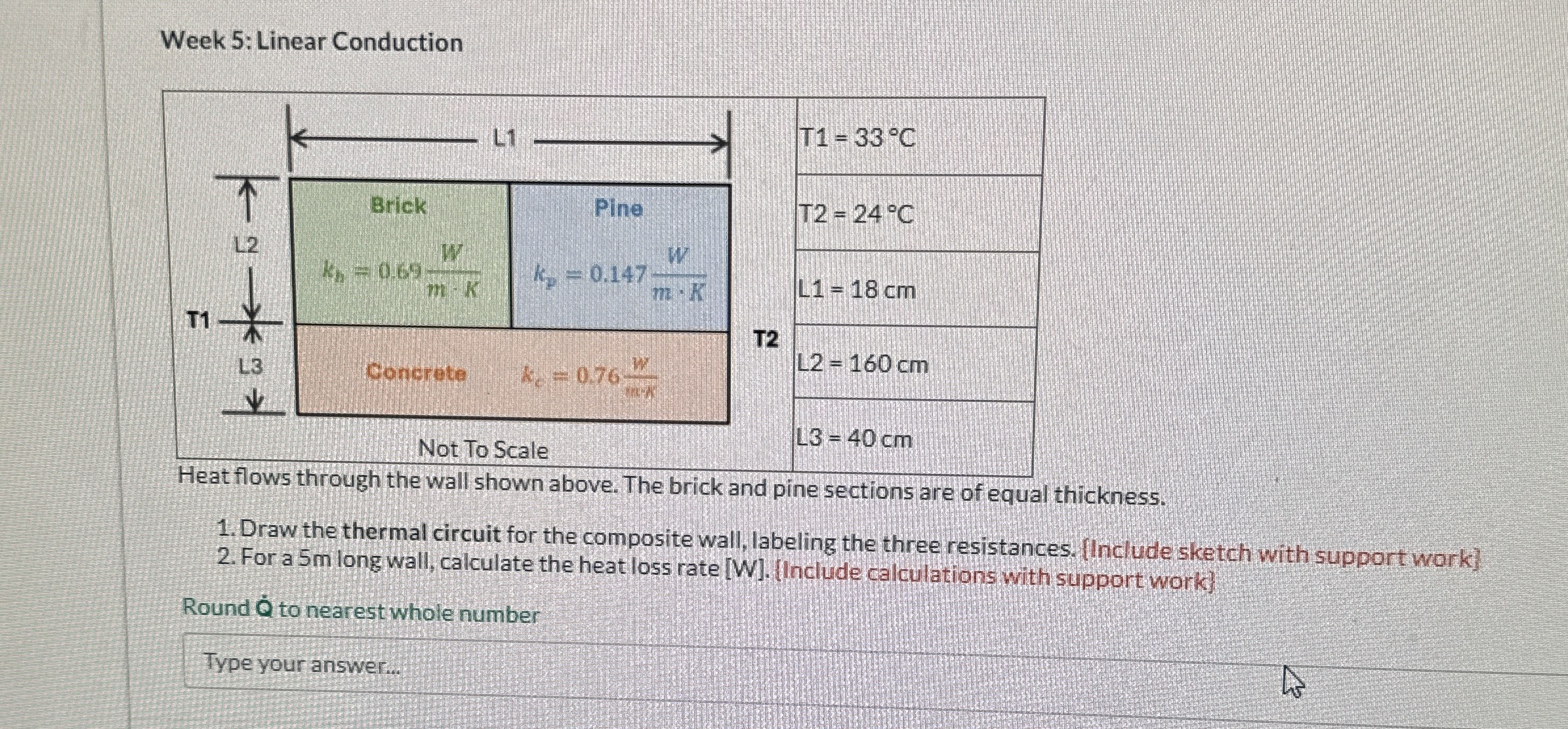 Week 5 : Linear Conduction ALL INFORMATION SHOWN