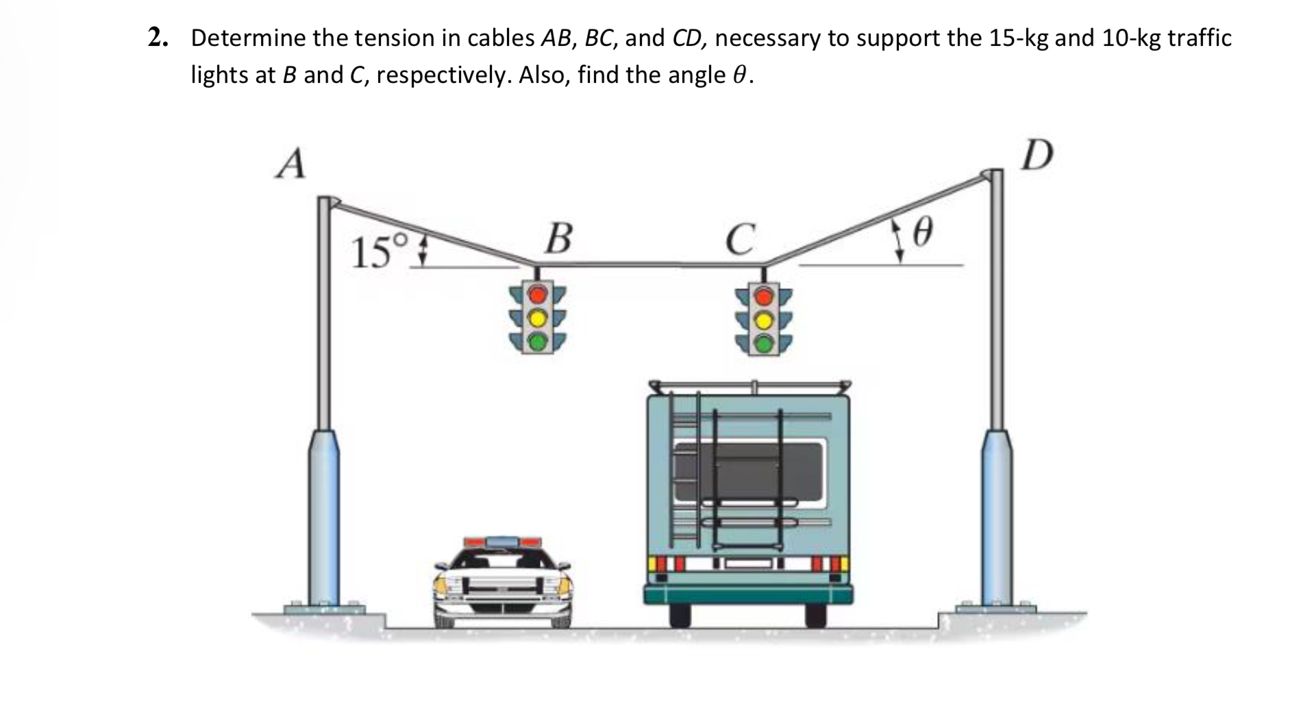 Determine the tension in cables A B , B C , and C