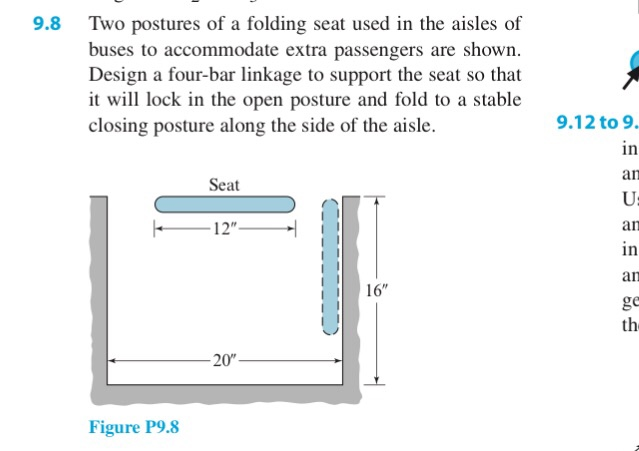 Two postures of a folding seat used in the aisles