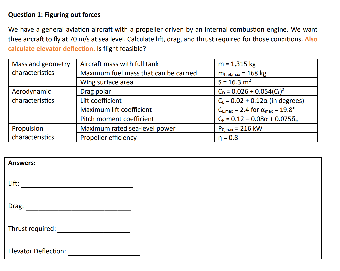 Question 1 : Figuring out forces We have a