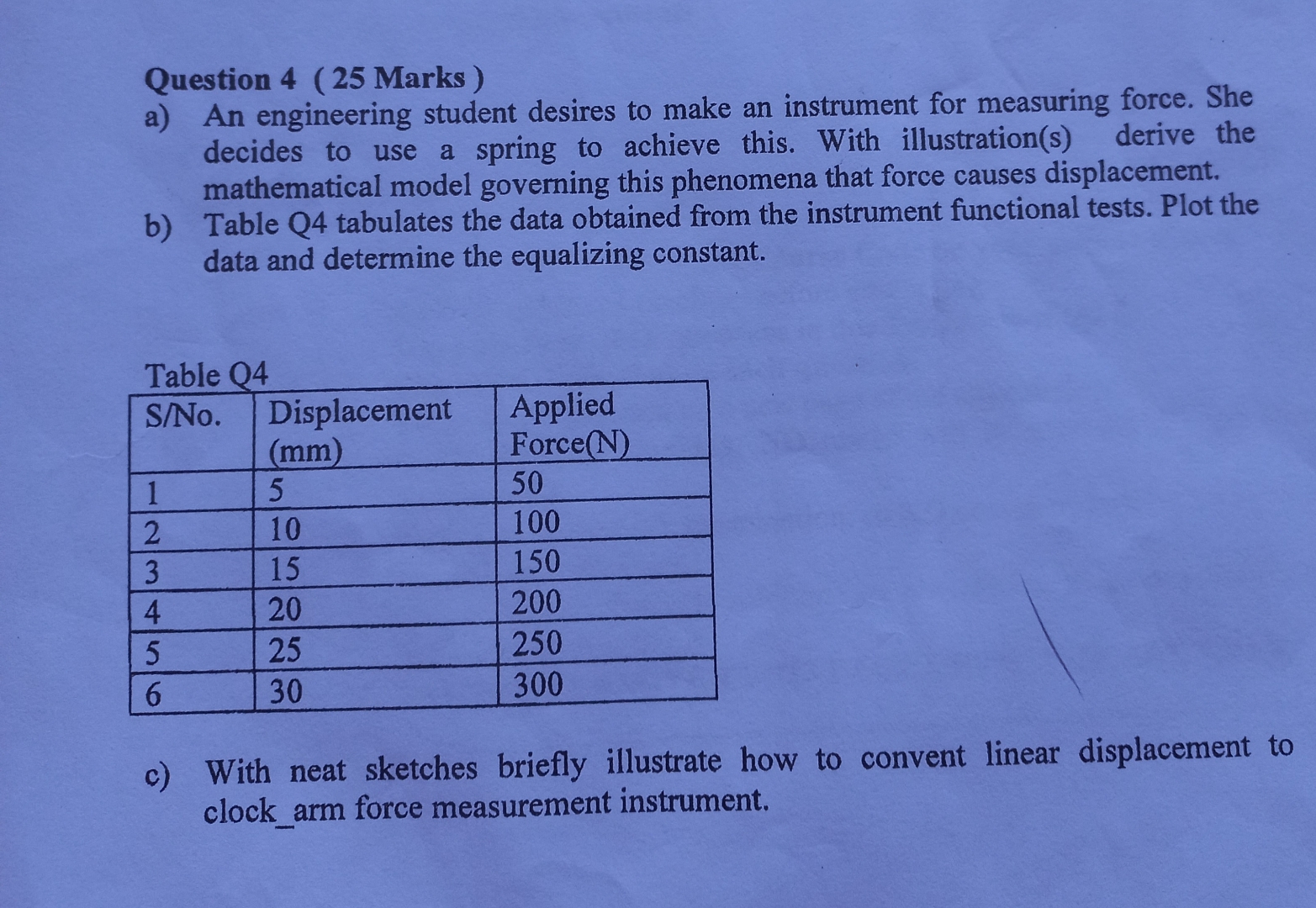 Question 4 ( 2 5 Marks ) a ) An engineering