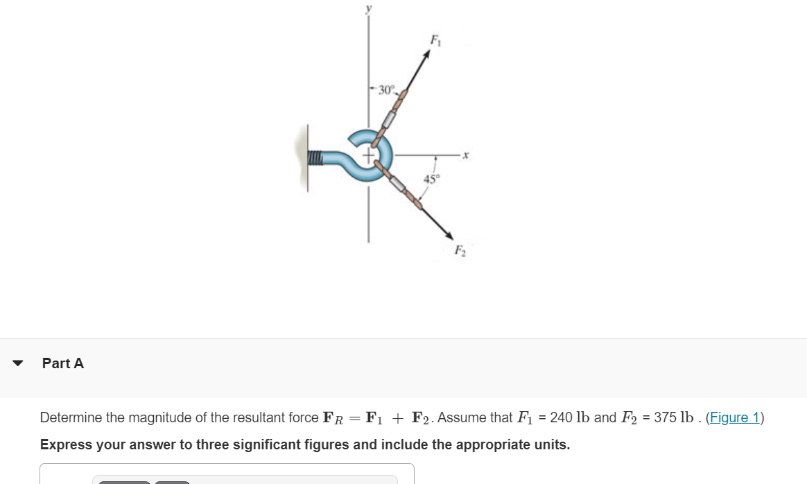Part A Determine the magnitude of the resultant
