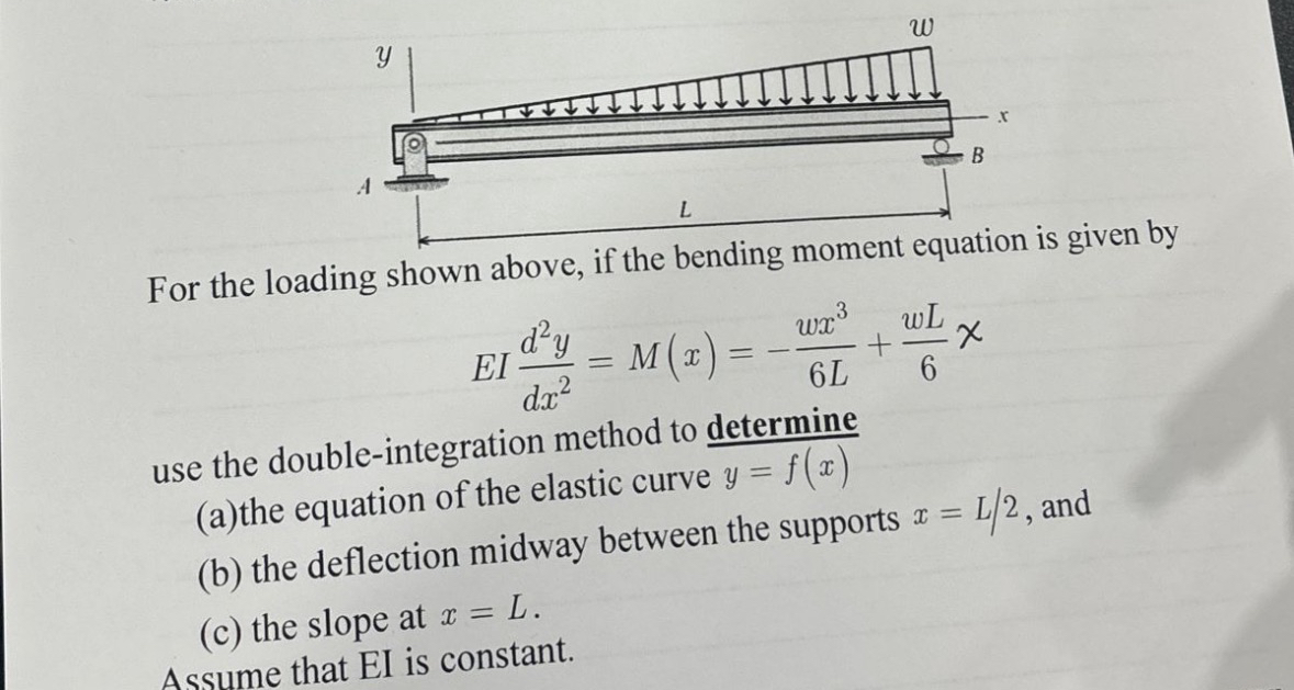 For the loading shown above, if the bending
