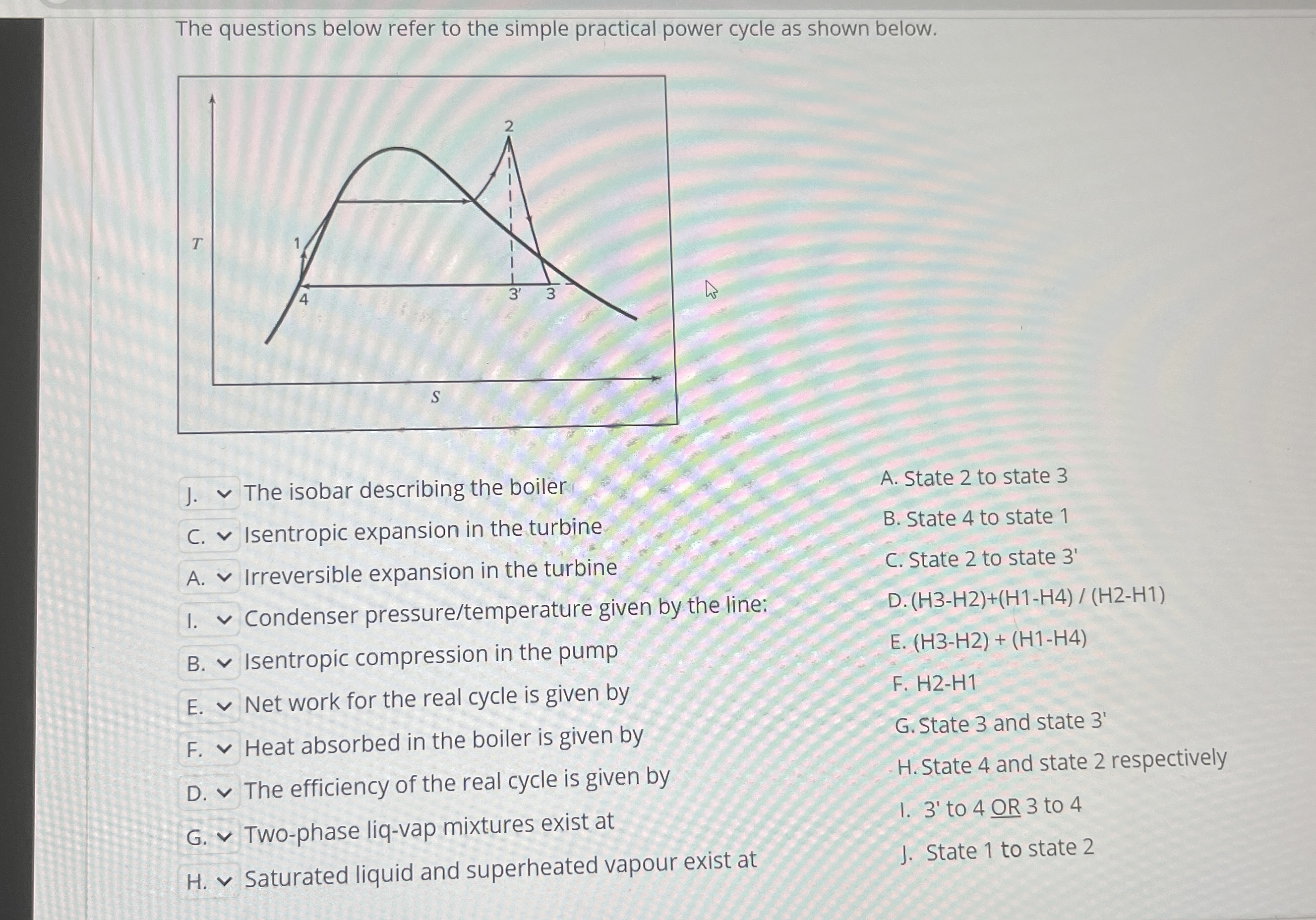 The questions below refer to the simple practical