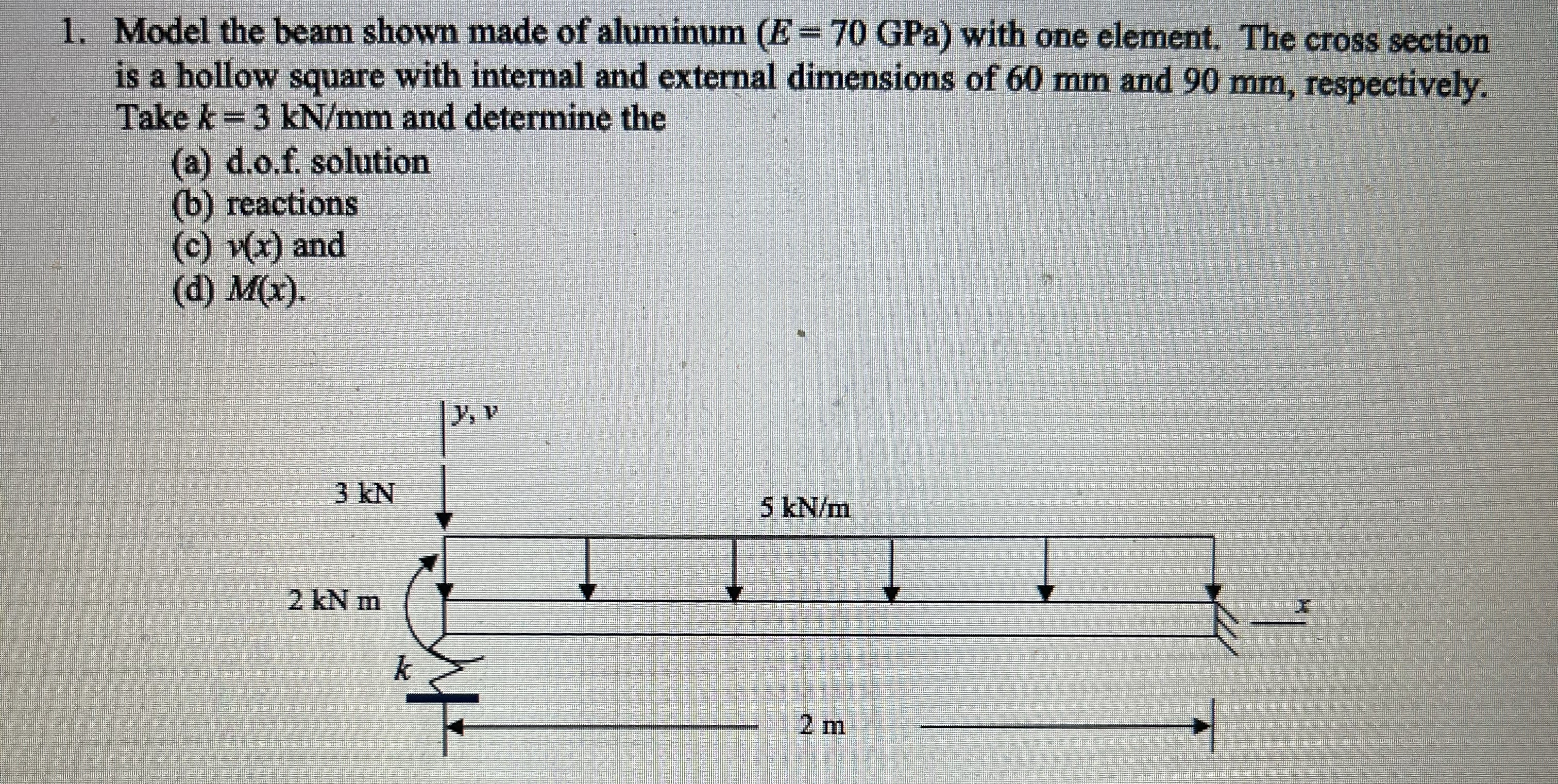 Model the beam shown made of aluminum