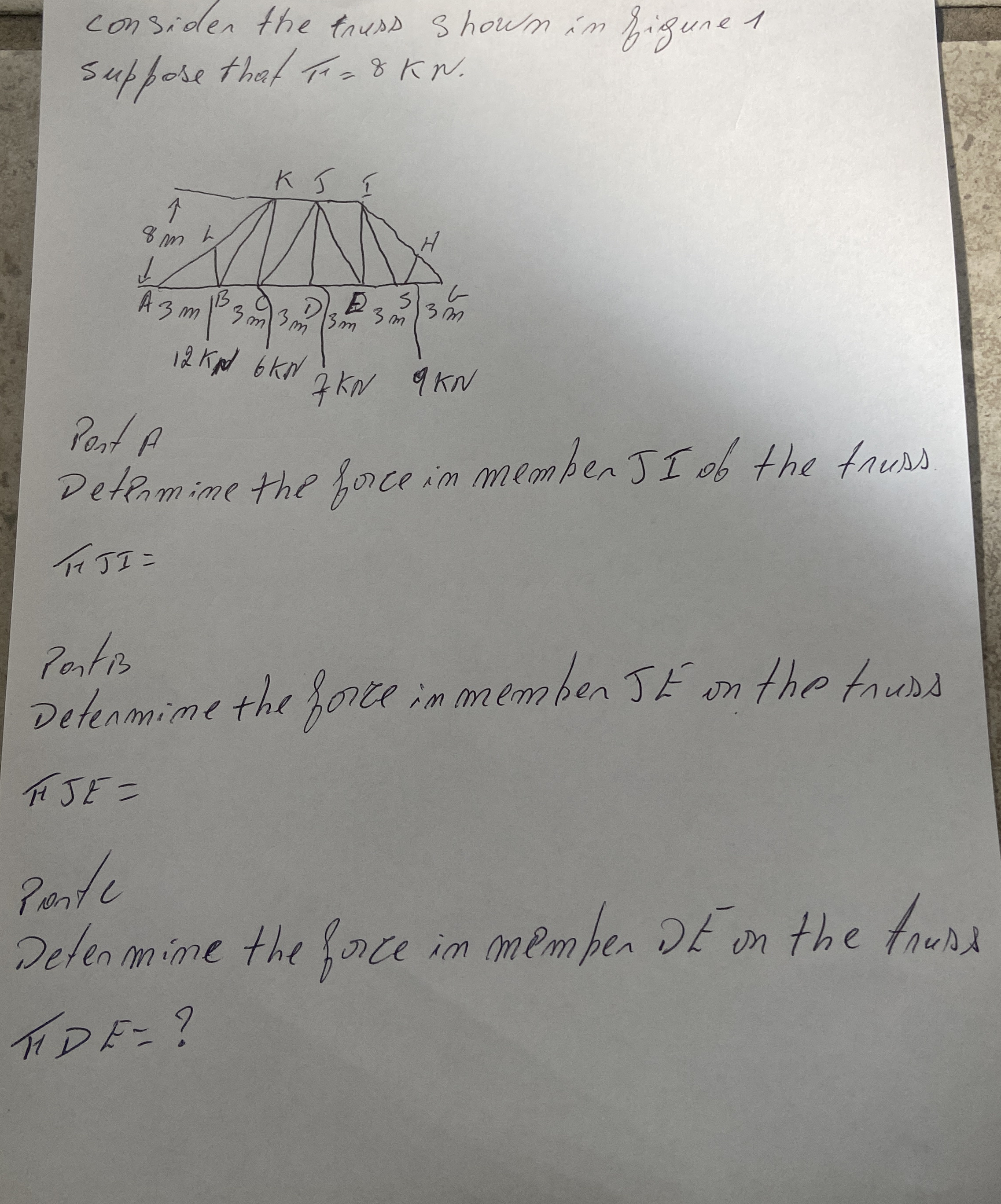 ConsideR the truss shown in figure 1 suppose that