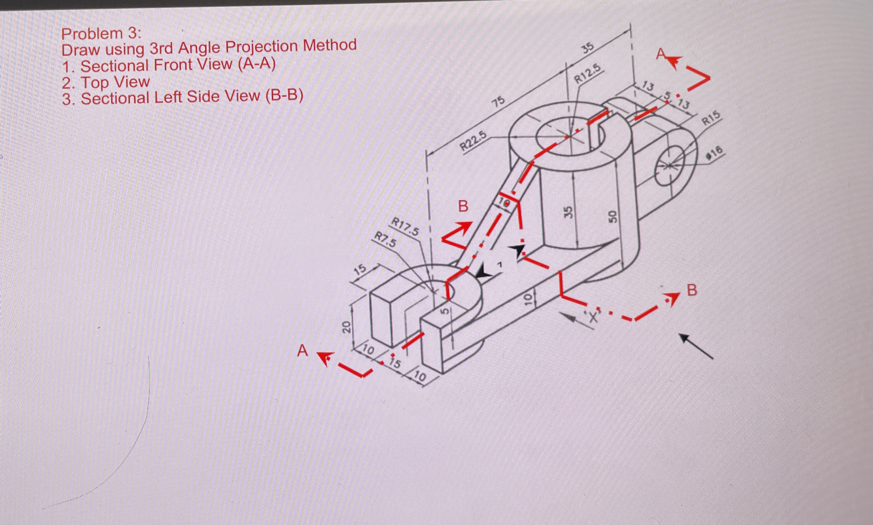 Please slove this problem in AUTOCAD WITH THE
