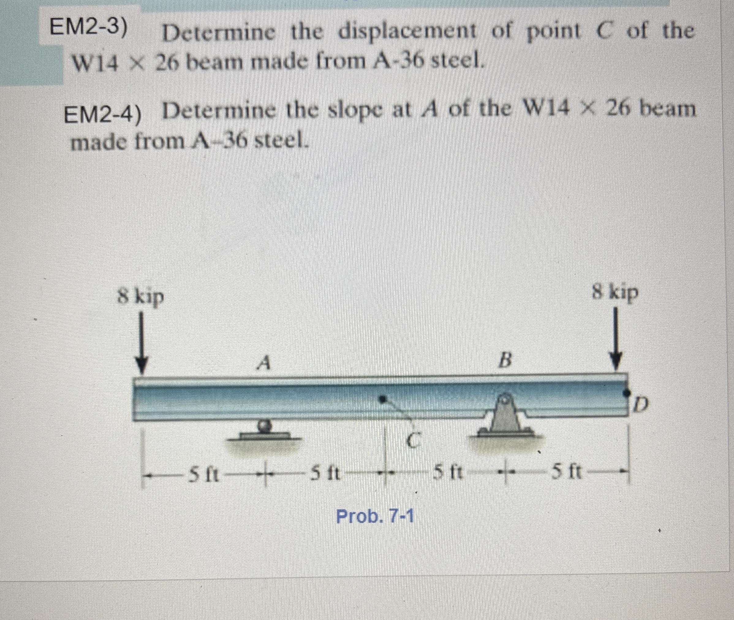 EM 2 - 3 ) Determine the displacement of point C