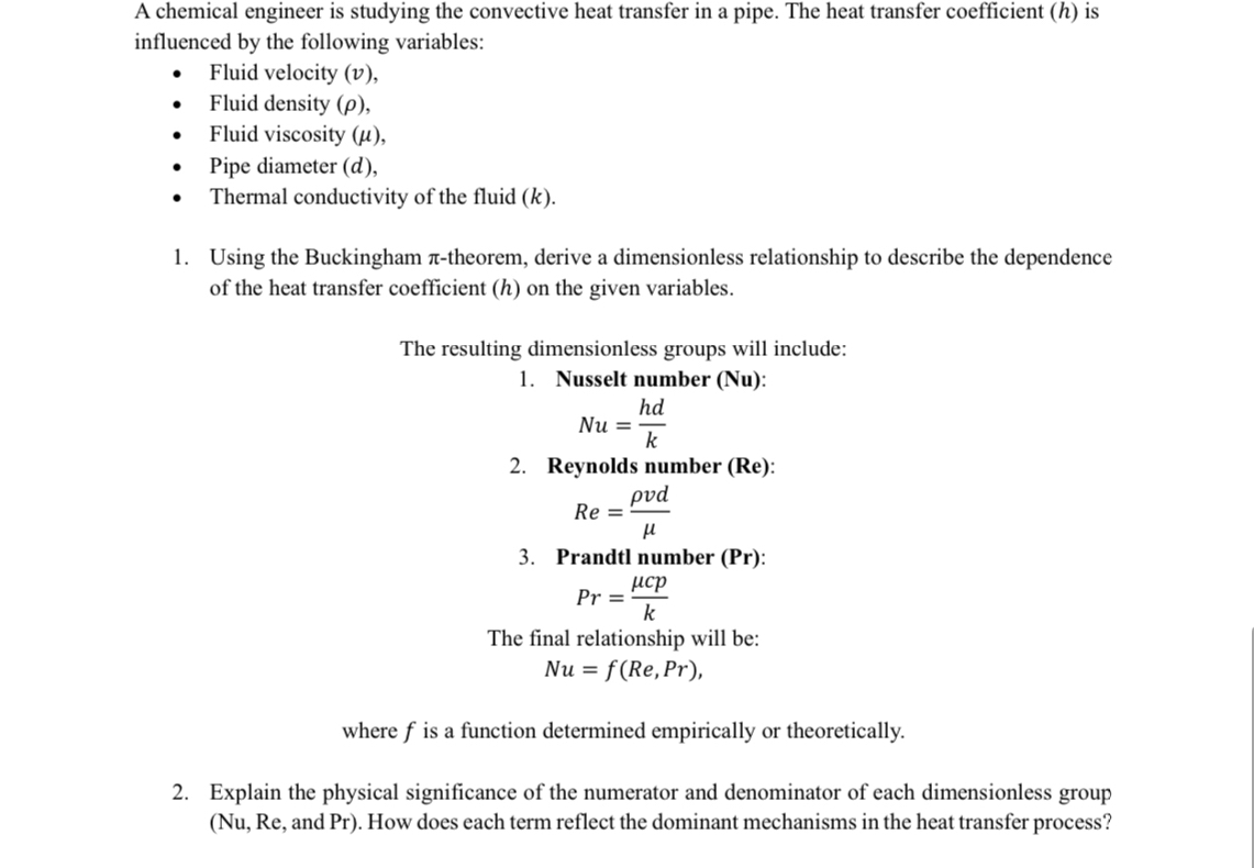 A chemical engineer is studying the convective