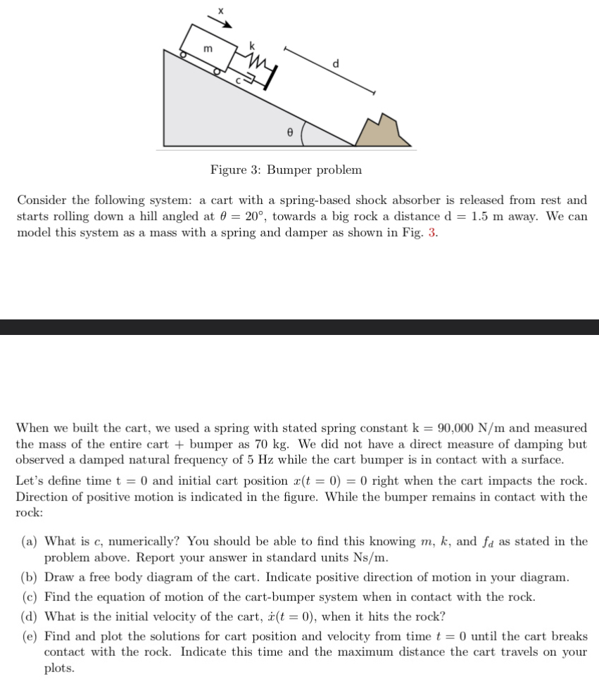 Figure 3 : Bumper problem Consider the following