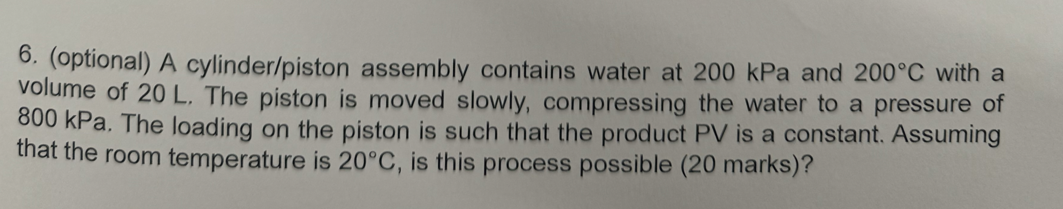 ( optional ) A cylinder / piston assembly