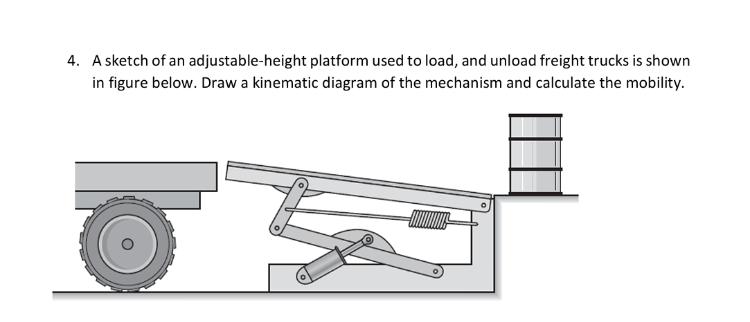 A sketch of an adjustable - height platform used