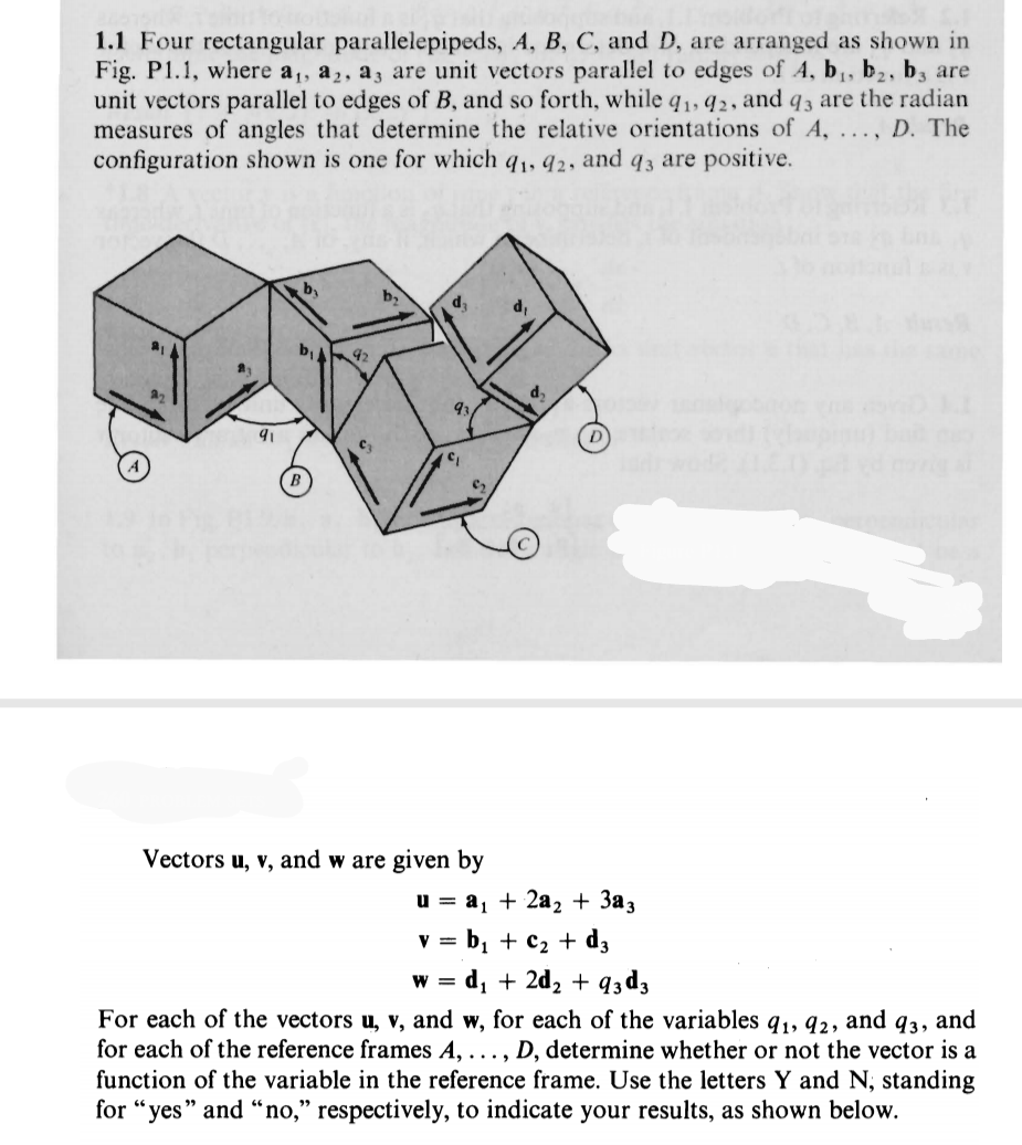 Vectors u , v , and w are given by u = a 1 + 2 a
