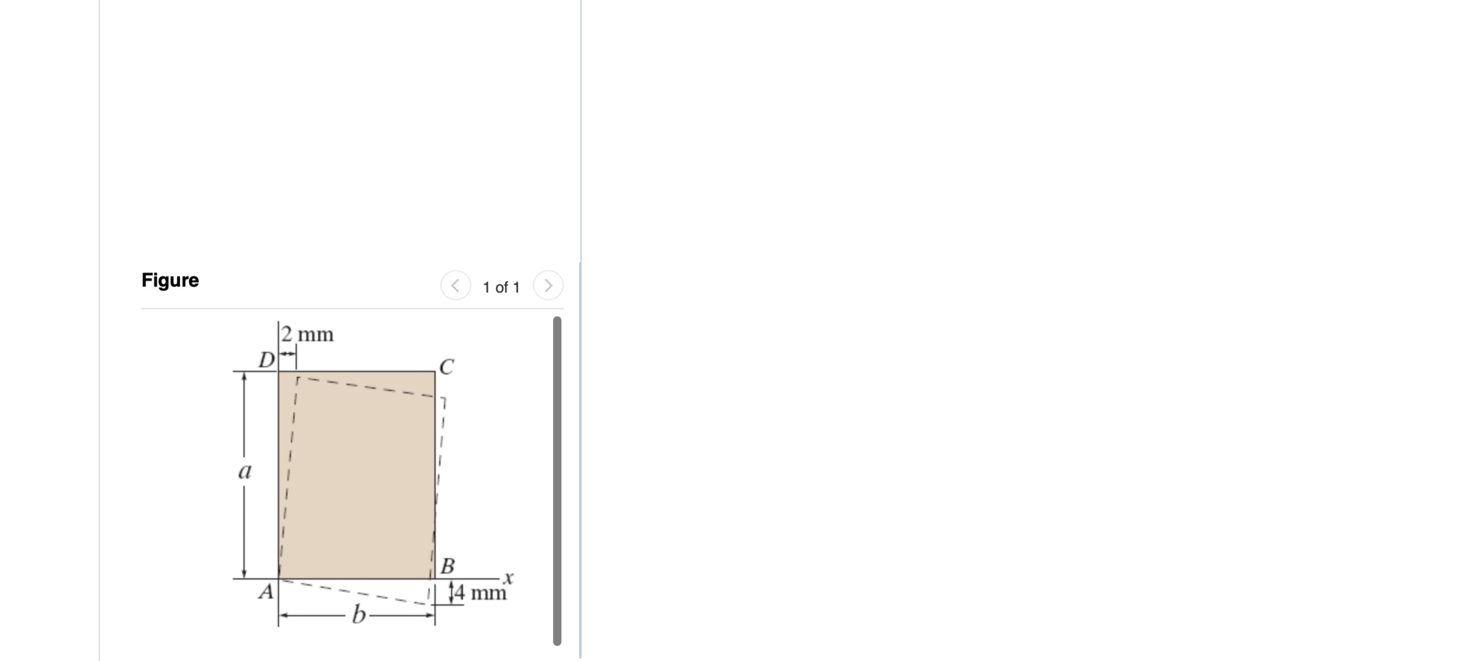 The rectangular plate is deformed into the shape