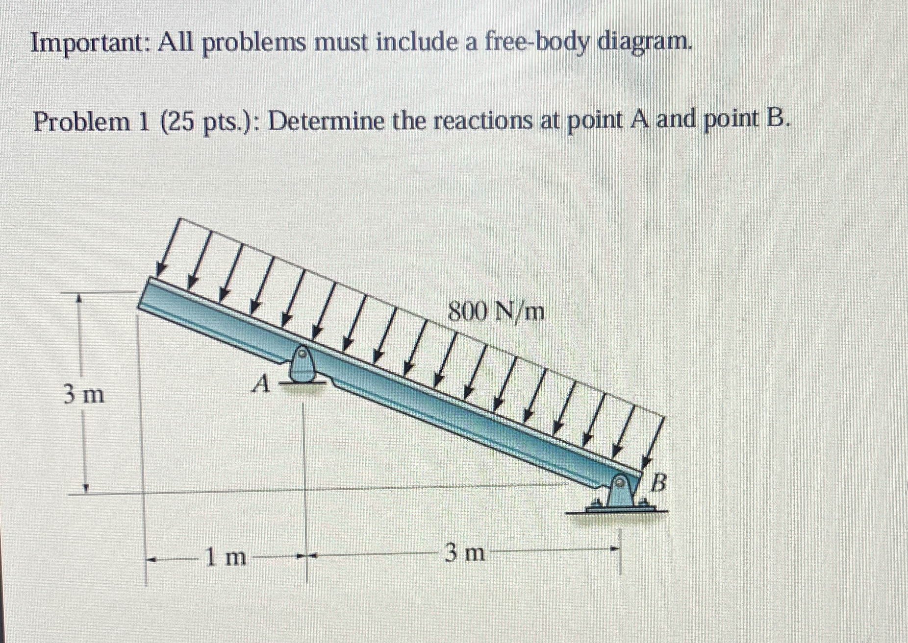 Important: All problems must include a free -