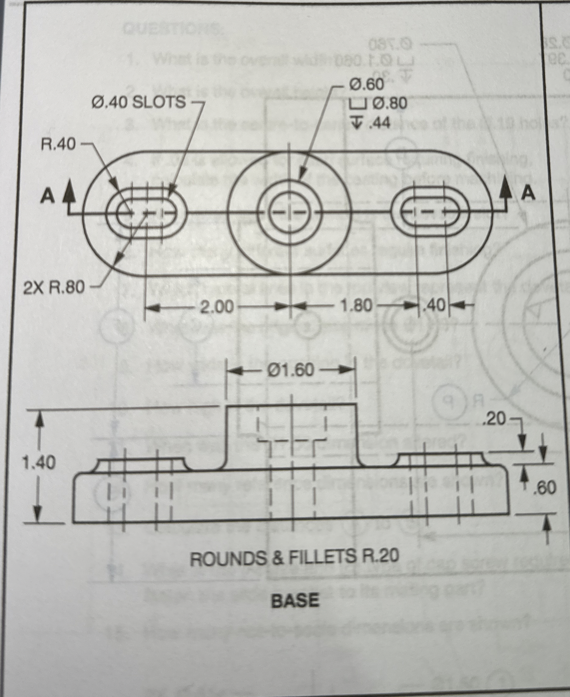 On 1 / 4 " grid paper, redraw the top view of the